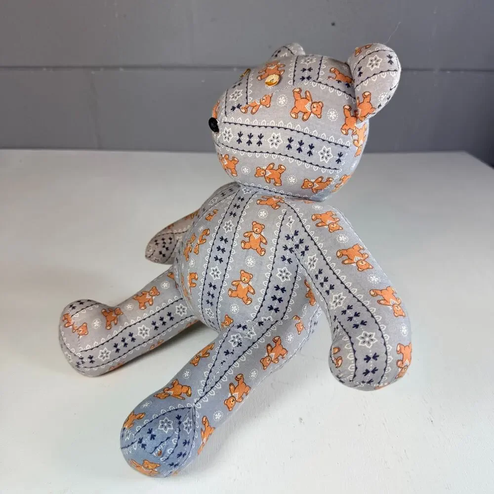 Vintage Handmade Memory Bear Custom Keepsake Teddy Bear from Loved Ones Clothes